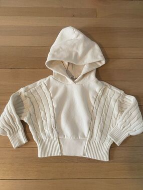 Girls GAP Cream Cable-Knit Hooded Sweatshirt / Sweater